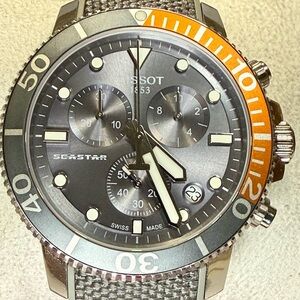 Tissot Seastar Chronograph Date Designer Dive Mens Watch